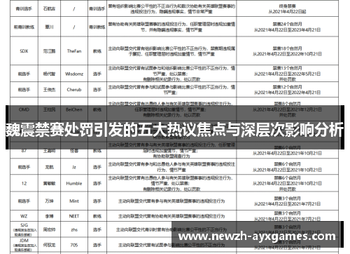 魏震禁赛处罚引发的五大热议焦点与深层次影响分析